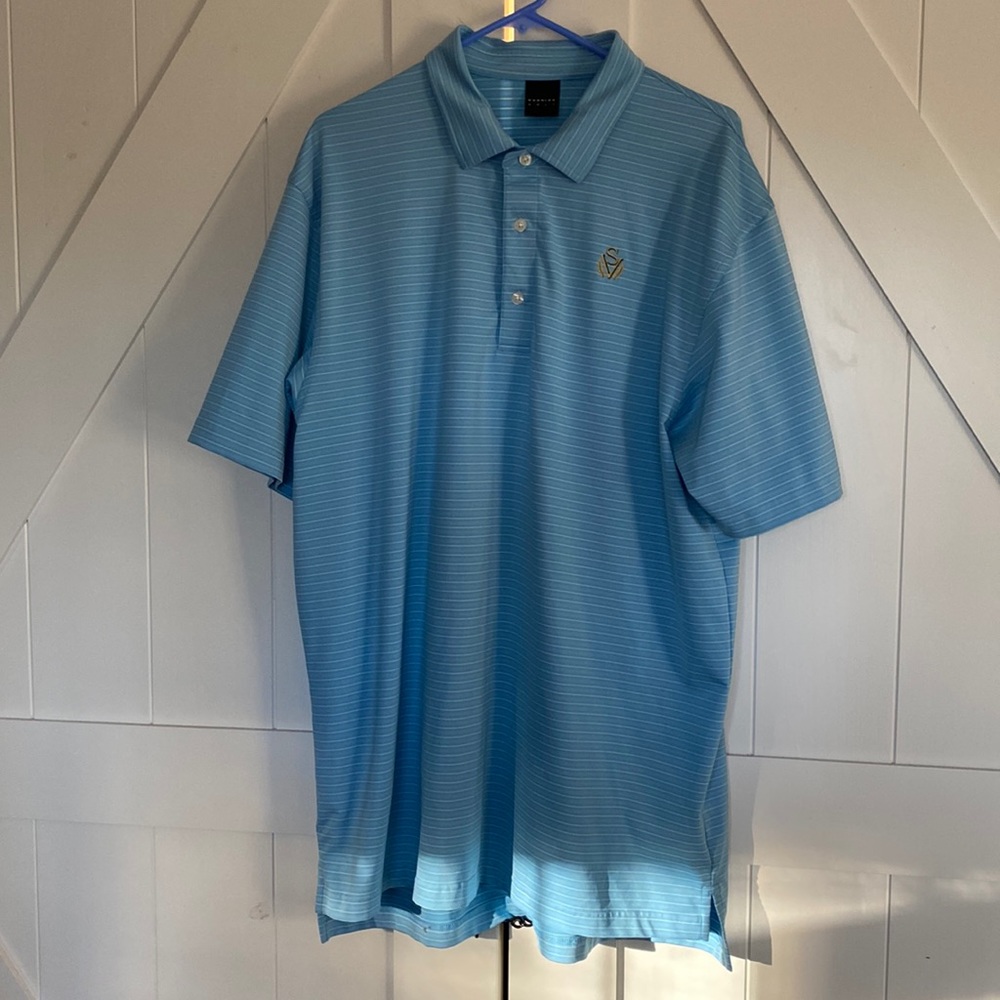 Sage Valley Dunning Golf Polo - XL - Blue Stripes.
